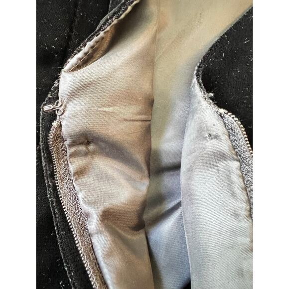 Vintage 80’s Black Velvet & Green Bubble Skirt with V-Neck Back Size: Medium - Picture 9 of 12